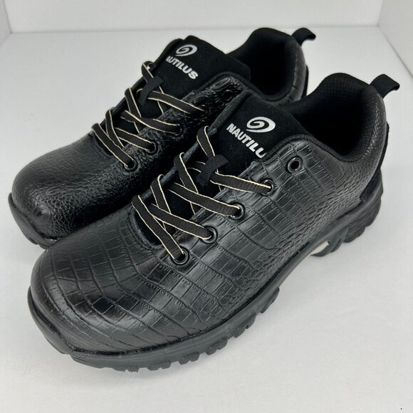 Nautilus Shoes - Nautilus Womens N1074 Black Spark Oxford Synthetic  Size 7.5M Safety Shoes